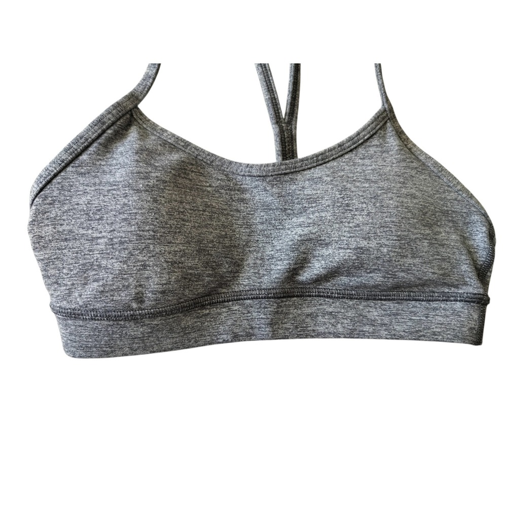 Lululemon Women's Heathered Coal Flow Y Bra IV Sports Bra Size 2 - Picture 3 of 10